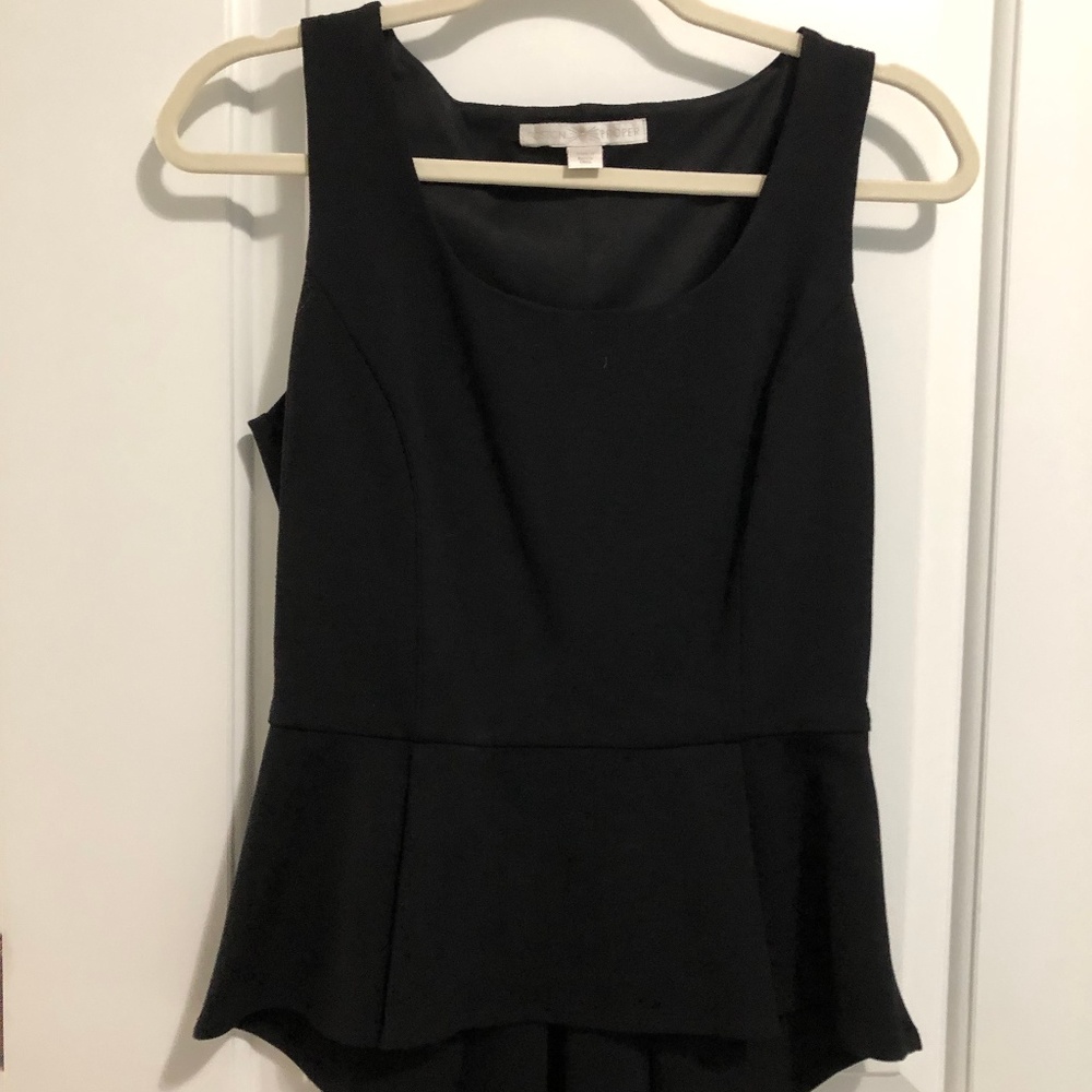 Boston Proper Peplum Blouse- Black